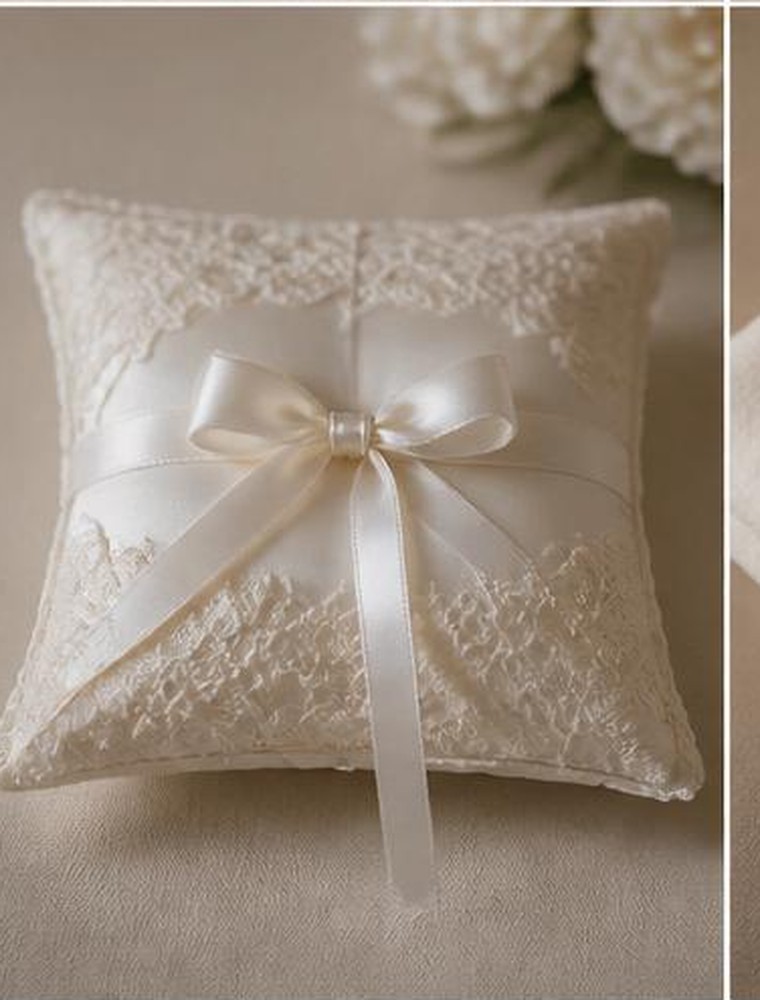 Newborn lace ring bearer pillow