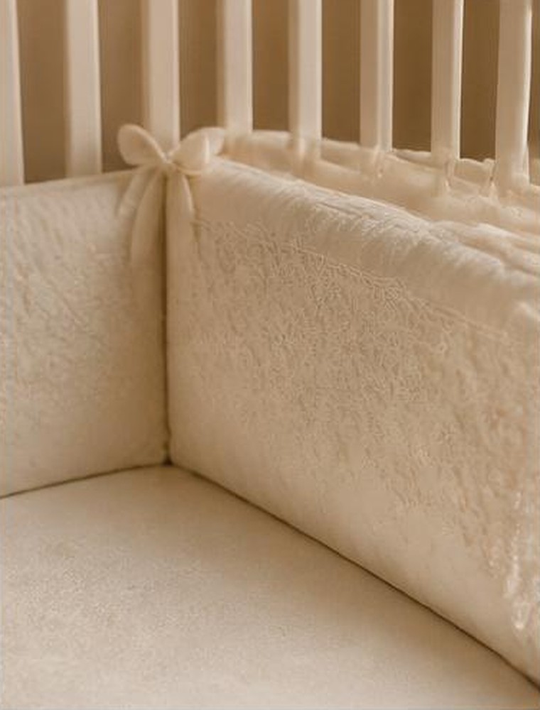 Newborn lace crib bumper