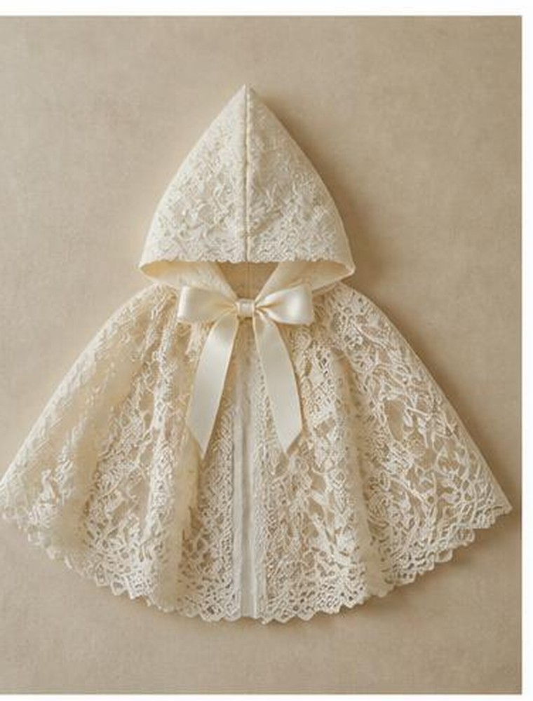 Baby lace baptism cape