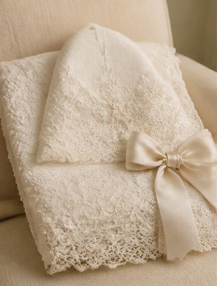 Newborn lace baptism blanket