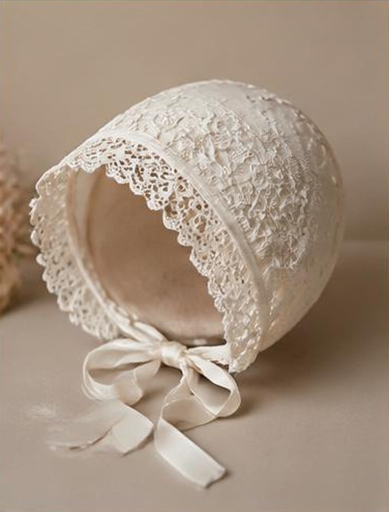Newborn lace bonnet