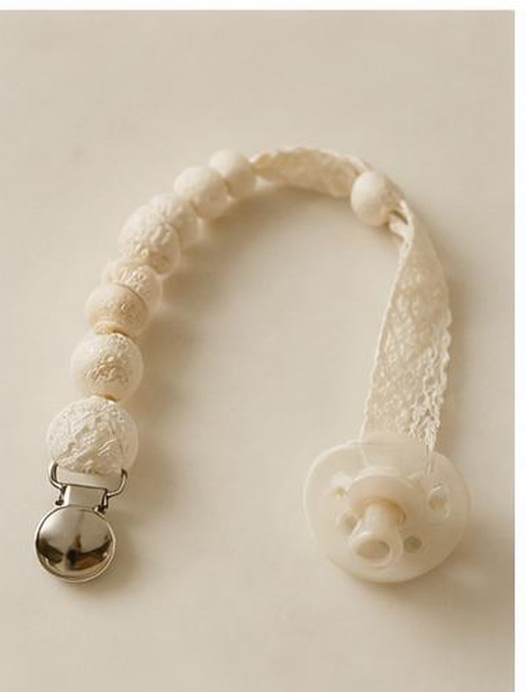 Baby lace pacifier clip