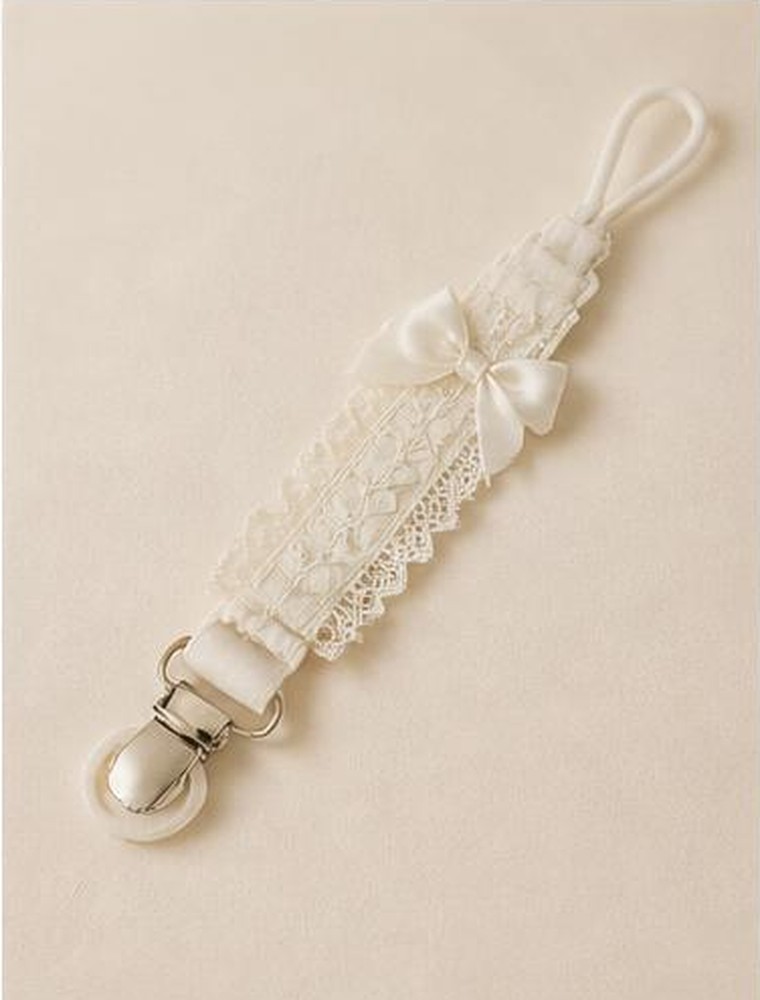 Newborn lace pacifier holder
